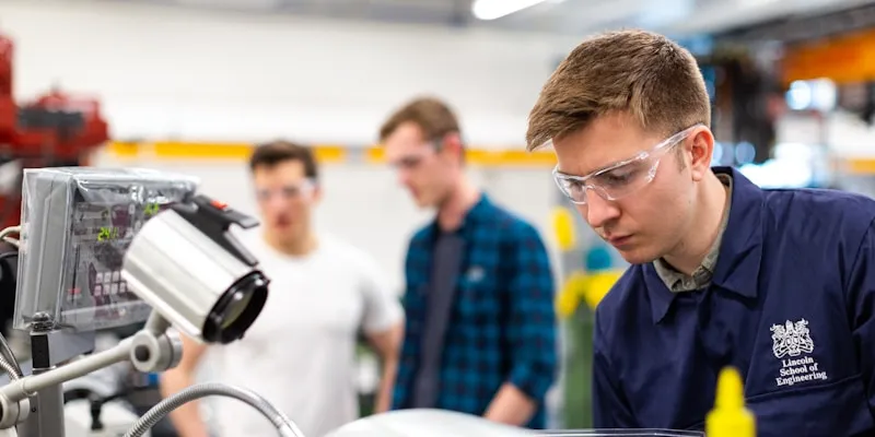 Engineer performing structural analysis and material testing of 3D-printed components